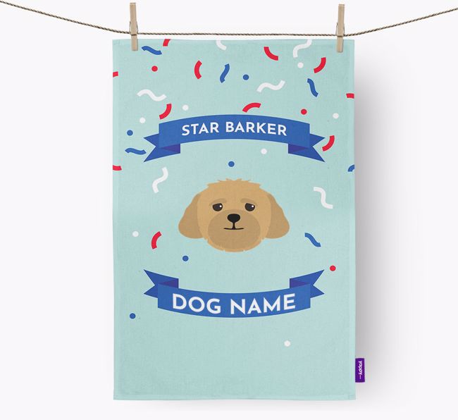 Personalised 'Star Barker' Tea Towel with {breedFullName} Icon